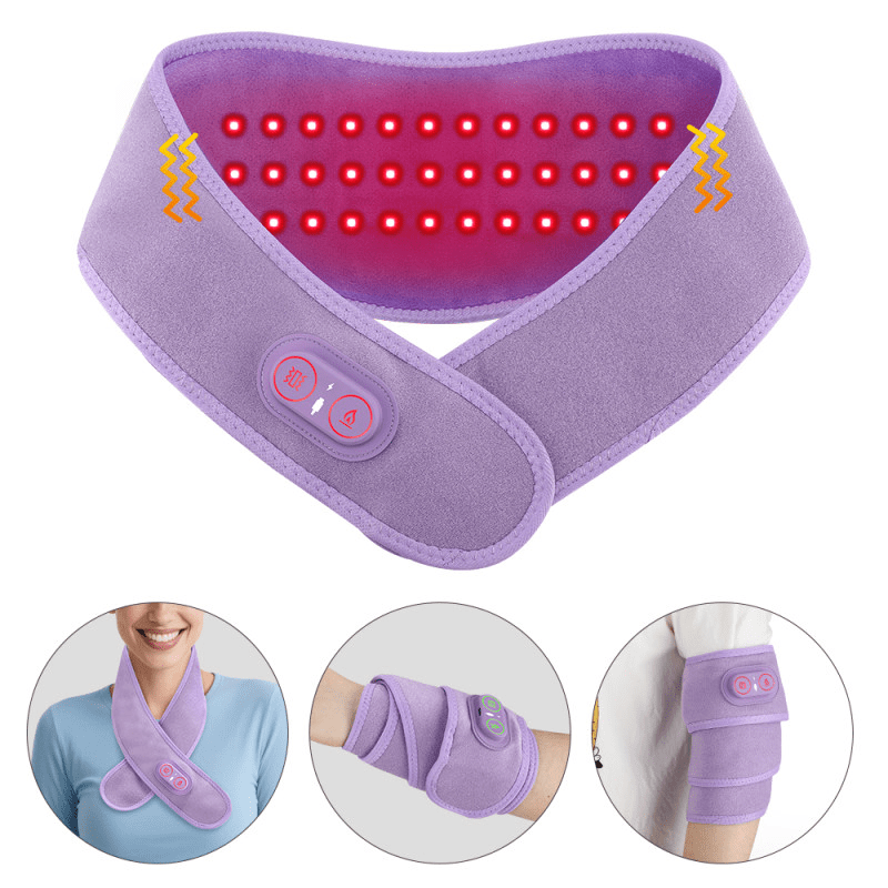 Electric Neck Heating Pad, Cordless Heated Neck Wrap with 3 Heat Settings 113-149°F & 3 Vibration Modes, for Neck Shoulders Lower Back Legs Arms