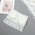 thumbnail image 7 of SMihono Stylish Floral Lace Tube Top for Women Bandeau Strapless Bras Non-Slip Stretchy Wireless Everyday Bra Comfy Underwear White S, 7 of 7