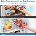 thumbnail image 3 of Freezer Organizer Bins - 4 Pack Upright Freezer Baskets for 16/17 / 21 Cu.Ft Stand up Freezer, Easily Get Food, Stop Food Fall out from Freezer Better Ventilation, 2 Large 2 Medium, White, 3 of 8