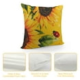 thumbnail image 4 of Shiartex Oil painting sunflower Throw pillow covers ladybug spring plants farmhouse country yellow cozy washable square pillow covers living room bedroom cushion Pillowcases 12x12in, 4 of 5