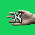 thumbnail image 2 of DJ X Glow in the Dark EDM Logo Patch Embroidered Iron On, 2 of 2
