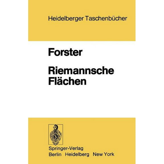 Heidelberger Taschenbücher Riemannsche Flächen, Book 184, (Paperback)