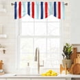 thumbnail image 2 of Tie Up Valance for Windows Navy Blue Red Stripes Curtains Valances Rod Pocket Valance Window Treatments Lines Striped Balloon Curtains for Kitchen Living Room Bedroom Bathroom Decor 54x18 Inch, 2 of 9