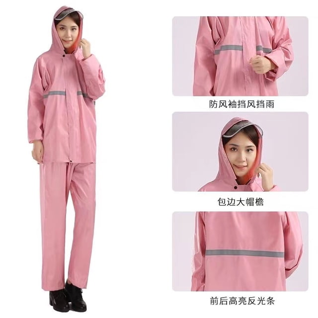 Precio impermeable, pantalones de lluvia, traje dividido, impermeable reflectante para hombres adultos, seguro laboral, prevención de inundaciones, impermeable, rosa, talla L ShuxiuWang 9024735095255