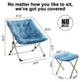 thumbnail image 3 of Comfy Saucer Chair for Adults, Soft Faux Fur Folding Lounge Chair for Bedroom Living Room Dorm Rooms Flexible Reading Chair for Teens Kids, X-Large Foldable Chair (Ottoman-Blue), 3 of 7