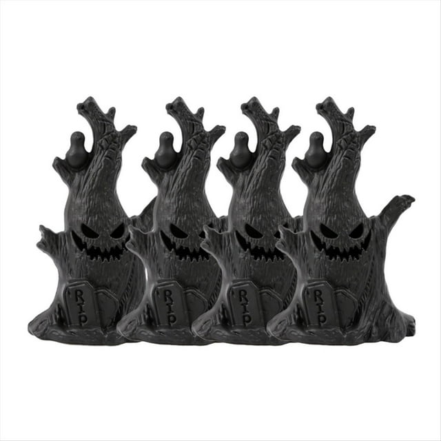 4 Piezas Árbol Fantasma de Halloween Luces LED Resplandecientes de Fantasmas Atmósfera Horrible Decoración del Hogar Suministros para Fiestas Regalos