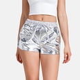 thumbnail image 2 of WTXUE Womens Shorts, Jegging Drawstring Sparkly Elastic Outfit Yoga Shiny Waist Booty Dance Pants Women's Rave Pants, Short, 2-Silver, 2 of 9