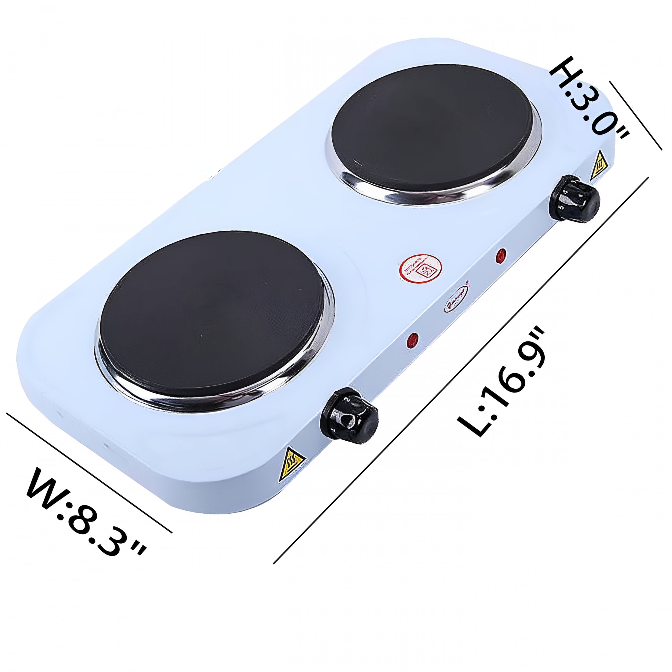 HIBIBUD 2000W Portable Electric 2 Burner Hot Plate Kitchen Cooktop Cooking Stove for Camping Picnics