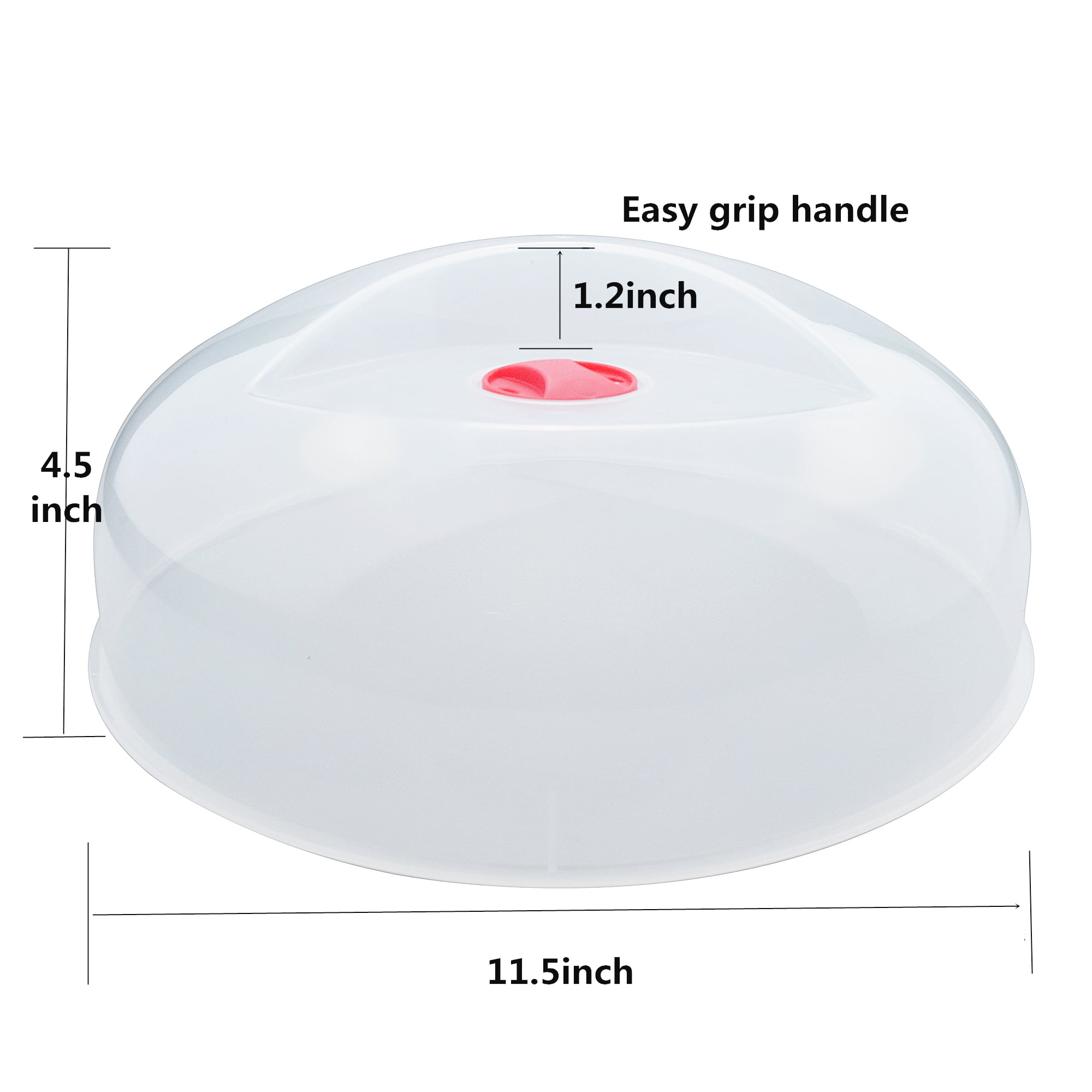 Microwave Splatter Cover for Food Large Microwave Plate Food Cover With  Easy Grip Handle Anti-Splatter Lid With Enlarge Perforated Steam Vents,11.5