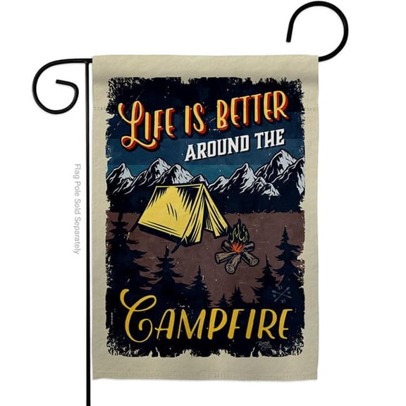 Breeze Decor G159079-BO Better Campfire Outdoor Camping 13 x 18.5 in. Double-Sided Decorative Vertical Garden Flags for House Decoration Banner Yard Gift
