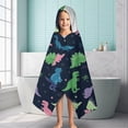 thumbnail image 6 of Neon Outline Dinosaurs Vibrant Hooded Bath Towel，60"x35" for Ages 3 To 12 Kids, Quick Dry Lightweight Soft Microfiber Hood Beach Towel Cover Up for Kids, 6 of 7