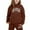 Coffee, variant on GUNIA Girls 2 Piece Outfits Hoodie Sweatsuit Sets Stylish Casual Winter Wear Trendy City Printed Hooded Ages 1-9 Tracksuit Sweatshirt And Sweatpants Joggers Set Black 2-3 Years