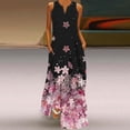 thumbnail image 3 of Lindreshi Summer Dresses for Women 2024 Women Casual Loose Printed Tank Dress Beach V-neck Pocket Sundress Sleeveless Dresses, 3 of 5