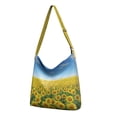 thumbnail image 1 of Retro Watercolor Sunflower Graphic Tote Bag - Multi-Scenario Use Boho Handbag, 1 of 5