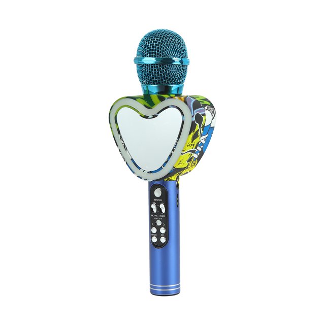 Amdohai Microphone Sans Fil Portable à Main Micro Haut-Parleur Volume Réglable Maison Fête Anniversaire Voix Bluetooth