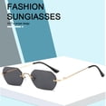 thumbnail image 3 of Sonducket Gafas de sol rectangulares de estilo punk de metal con prevención de rayos UV Gafas de sol sin marco para hombre y elegante amarillo Type3 NO3, 3 of 6