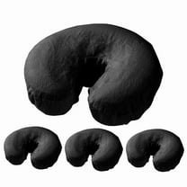 Royal Massage Set of 4 Brushed Flannel Fitted Face Cradle Covers (Black)