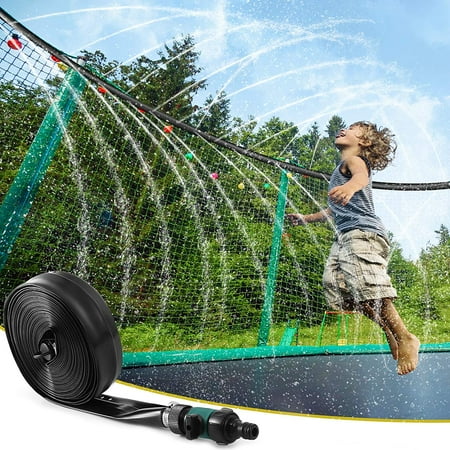 

Trampoline Sprinkler - Outdoor Trampoline Water Sprinklers for Kids & Adults Fun Summer Water Park Backyard Toys for Boy Girl Play Outside Activity- Trampoline Accessories 42.6 ft with 15 Zip Ties
