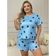 thumbnail image 6 of Musefolio Womens Plus Size Abstract Print Pajama Set Short Sleeve Top Shorts Sleepwear 1X-5X, 6 of 7