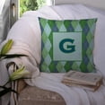 thumbnail image 3 of Carolines Treasures CJ1020-GPW1414 Monogram - Initial G Blue Argoyle Decorative   Canvas Fabric Pillow CJ1020 14Hx14W, 3 of 4