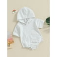 thumbnail image 3 of Shunvnny Baby Boys Summer Hood Romper Clothes 3M 6M 12M 18M Infant Short Sleeve Jumpsuit Sweatshirt Newborn One Piece Bodysuit, 3 of 9