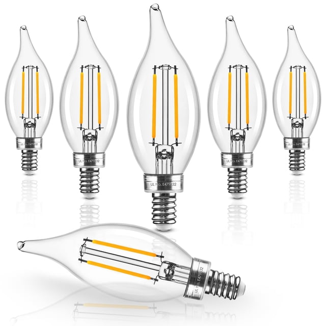 Bombilla LED Hizashi E12, 6 W, 550 lm, 2700 K, regulable, paquete de 6