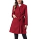 thumbnail image 1 of Abrigo Vintage con Cinturón para Mujeres INSPIRE CHIC, Abrigos de Invierno con Cuello Alto, Talla XL, Rojo Oscuro, 1 of 1