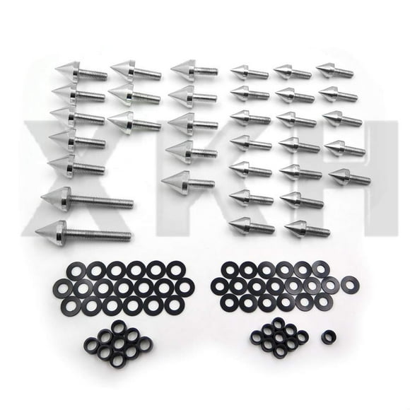 XKH- Kit de Boulons de Carénage en Aluminium Compatible avec Suzuki Hayabusa GSXR 1300 Argent [B07M65HTLY]