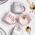 thumbnail image 2 of Juego de tazas de café para parejas, tazas de café para novios, taza de cerámica con cuchara, regalo para bodas, San Valentín, Navidad, 2 of 4