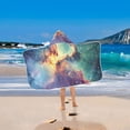 thumbnail image 5 of Toddler Hooded Beach Towel 24x50 Kids Bath Towels Soft Quick Dry for Swim Pool Boys Girls Colorful Galaxy with Stars, 5 of 7