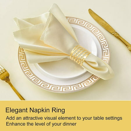 

Gold Napkin Rings Set Of 6 Hollow Napkin Ring Holder for Wedding Christmas Family Gathering Table Decoration