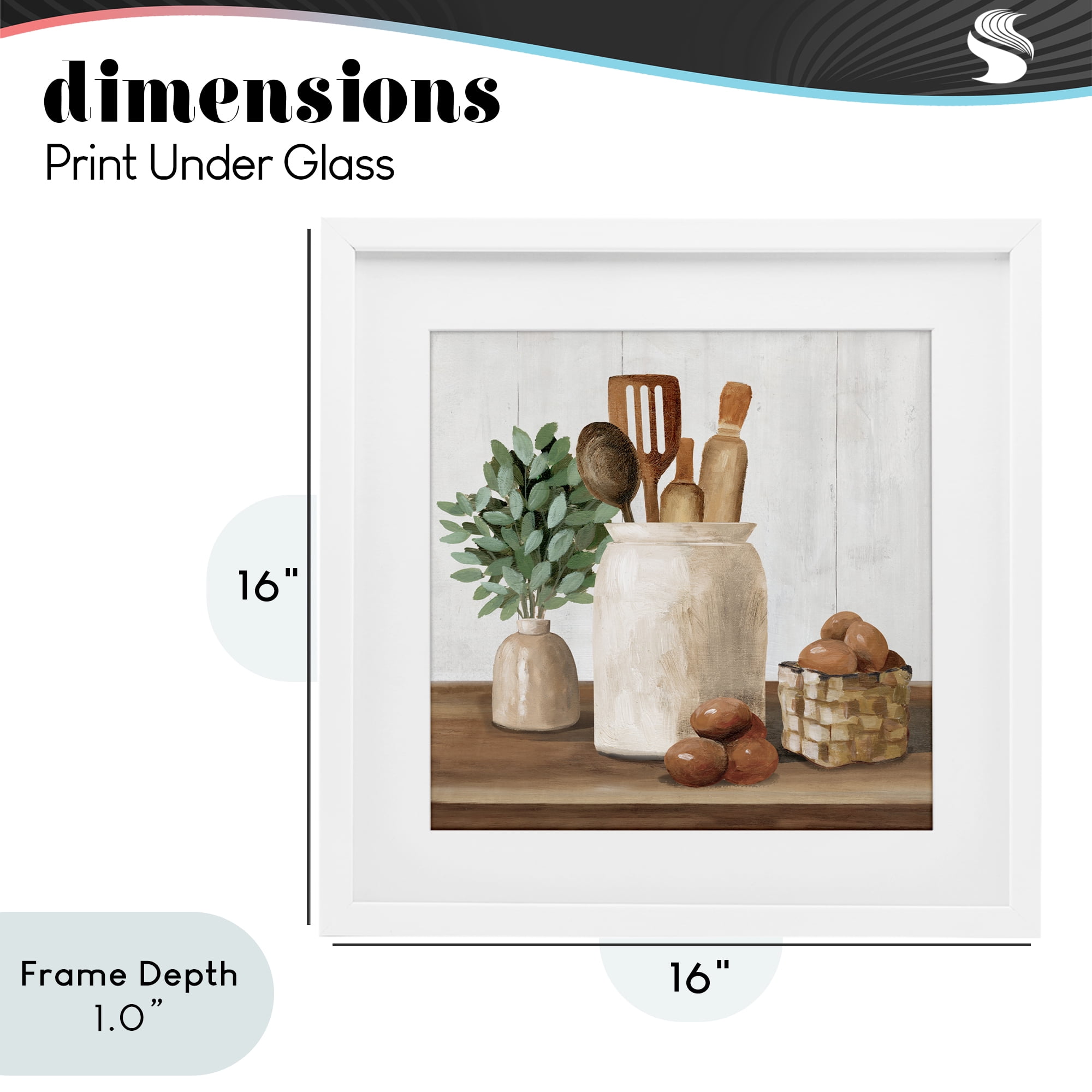 Stupell Industries Country Kitchen & Eggs White Framed Print Under Glass, design by White Ladder