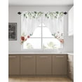 thumbnail image 4 of Swag Curtains, Spring Red Flowers Rose Floral Green Eucalyptus Rod Pocket Kitchen Curtains Valances Tier Curtains Swag Valance Curtains for Bedroom Living Room 36" x 36", 2 Panels, 4 of 6