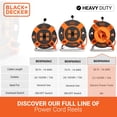 thumbnail image 4 of BLACK+DECKER Enrouleur de Rallonge Rétractable Inversé de 50 Pieds 14AWG Câble d'Alimentation SJTW, pour Outils Électriques - Cordon d'Alimentation Extérieur, 4 of 6