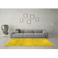 thumbnail image 3 of Ahgly Company Machine Washable Indoor Square Abstract Yellow Modern Area Rugs, 3' Square, 3 of 4