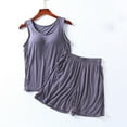 thumbnail image 5 of Besolor Womens Plus Size Pajama Set with Built in Bra Casual Sleeveless Tank Top and Shorts Set Sleepwear Pjs, 5 of 6