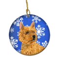 thumbnail image 1 of Norwich Terrier Winter Snowflakes Holiday Christmas Ceramic Ornament, 1 of 1