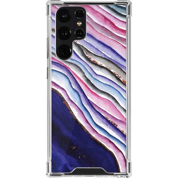 Skinit Geode Violet Watercolor Geode Galaxy S22 Ultra Clear Case