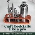 thumbnail image 2 of Mixology Bartender Kit: 10-Piece Bar Tool Set with Mahogany Stand, Silver, 2 of 9