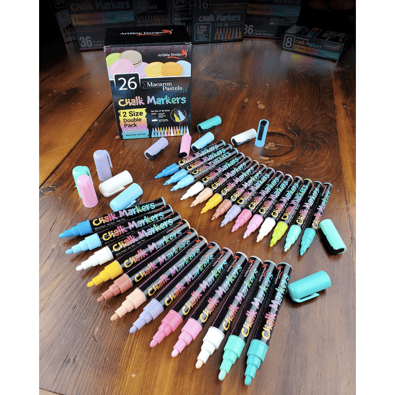 Chalk Markers, Shuttle Art 30 Vibrant Colors Liquid Chalk Markers Pens for  Chalkboards, Windows, Glass, Cars, Water-based, Erasable, Reversible 3mm
