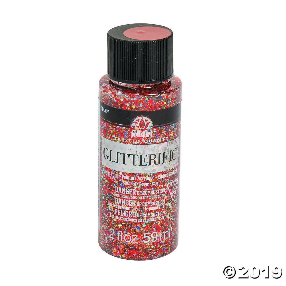2Oz. FolkArt Glitterific Red Acrylic Paint
