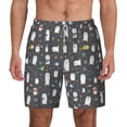 thumbnail image 2 of Picia Lovely Penguin pattern Mens Swim Trunks with Compression Liner Stretch Beach Shorts Quick Dry with Zipper Pockets No-Chafing Board Shorts-Large, 2 of 9