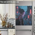 thumbnail image 5 of Dishwasher Magnet Cover Magnetic Fridge Door Cover Home Kitchen Decor Girl Standing on Japanese Street 23"x 26", 5 of 6