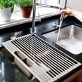 thumbnail image 6 of over&back Silicone Sink Drying Rack with Caddy - Foldable Kitchen Countertop Organizer - Fits Sponges, Rags, Dishes, and More, 6 of 12