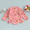 thumbnail image 4 of QJUHUNG Kid Baby Girls One Piece Swimsuit Long Sleeve Zipper Swimwear Ruffle Rashguard Bathing Suits Beachwear, 4 of 8