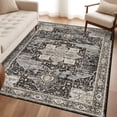 thumbnail image 5 of YOUFORTONG 4x6 Vintage Washable Area Rug,Soft Stain Resistant Carpet with Non Slip Backing for Living Room Bedroom Kitchen Entryway,Black, 5 of 8