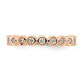 thumbnail image 3 of 14K Rose Gold Ring Band Eternity Diamond Round Polished 1 2ct Bezel Set , Size 9, 3 of 4