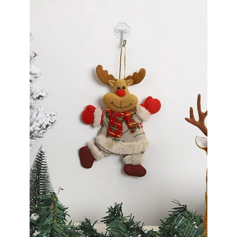 EGNMCR Christmas Ornaments Tree Decorations, Small Christmas Tree Ornaments  with Santa Claus, Snowman, Reindeer,Bear,cat for Holiday Christmas Hanging  Decor 