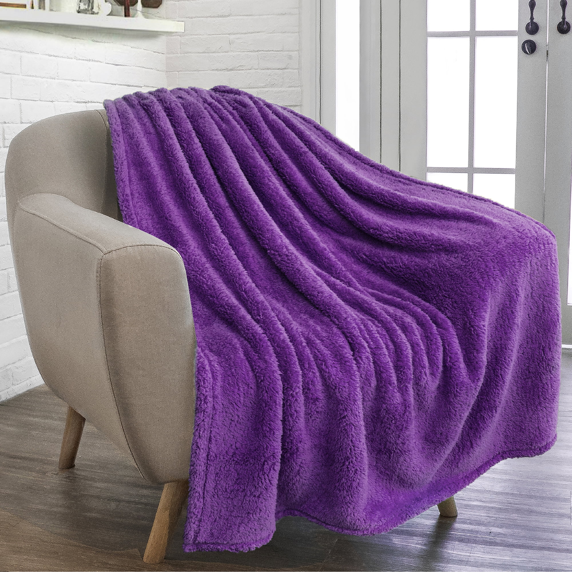 Geometricviolet Repeating Seamless Geometric and Grey Violet Sherpa Fleece Geometric- Printed Soft Cozy Lightweight Durable Plush Woven- Throw Blanket for Bedroom Living Rooms Sofa Couch I 