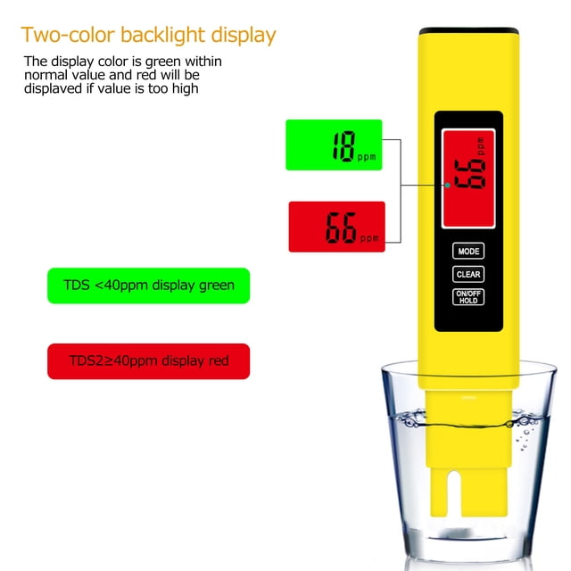 Herwey Water Test Meter,3‑in‑1 Digital Water Quality Tester Test Meter Pen Professional TDS EC Temperature Meter,EC Temperature Meter